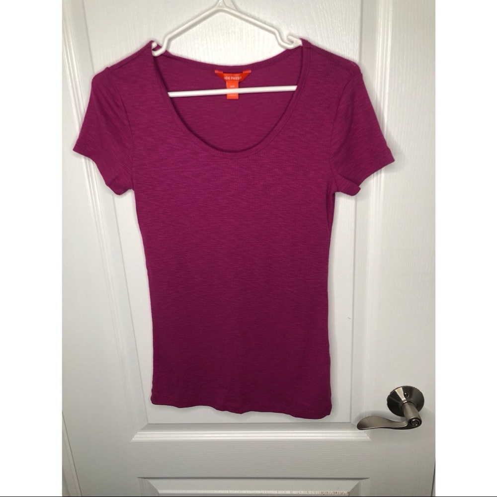 Joe Fresh Ribbed Purple Magenta PJ T-Shirt (Size Small)